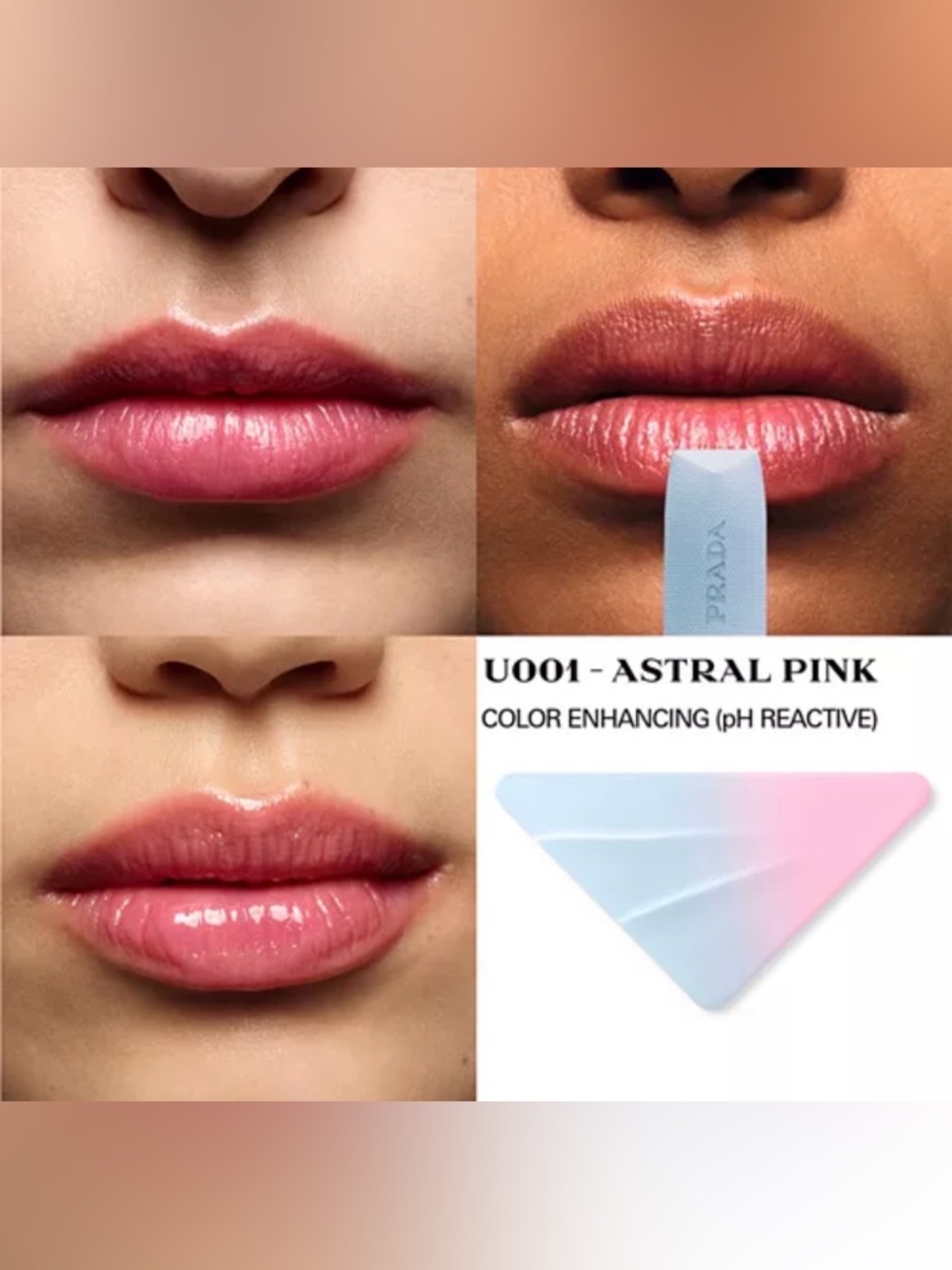 NIB [Prada] Monochrome Moisturizing Lip Balm Set 000 Universal/U001 Astral Pink - Picture 10 of 15